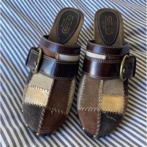 Y2K Coach patchwork clogs size 8